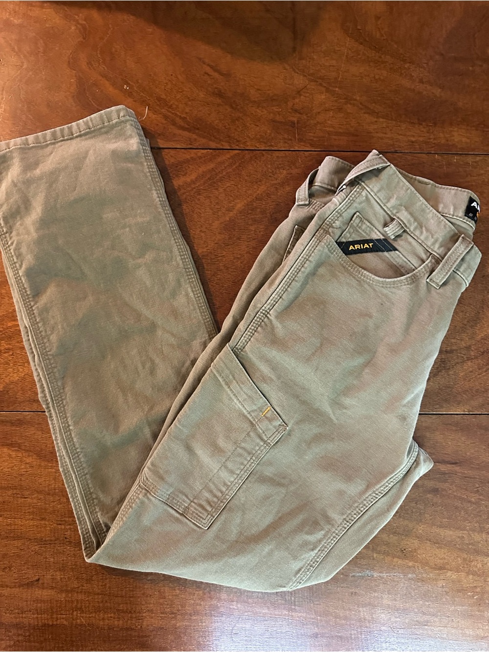 Ariat Rebar Relaxed Straight Work Pants Mens 28x32 Khaki Canvas Utility Pants